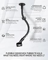 Vista 3 de Microphone Stand - 19-INCH Heavy-Duty Flexible Gooseneck Desktop Mic Stands Holder with Flange Mount Base for Lectern Podium Podcast Meetings