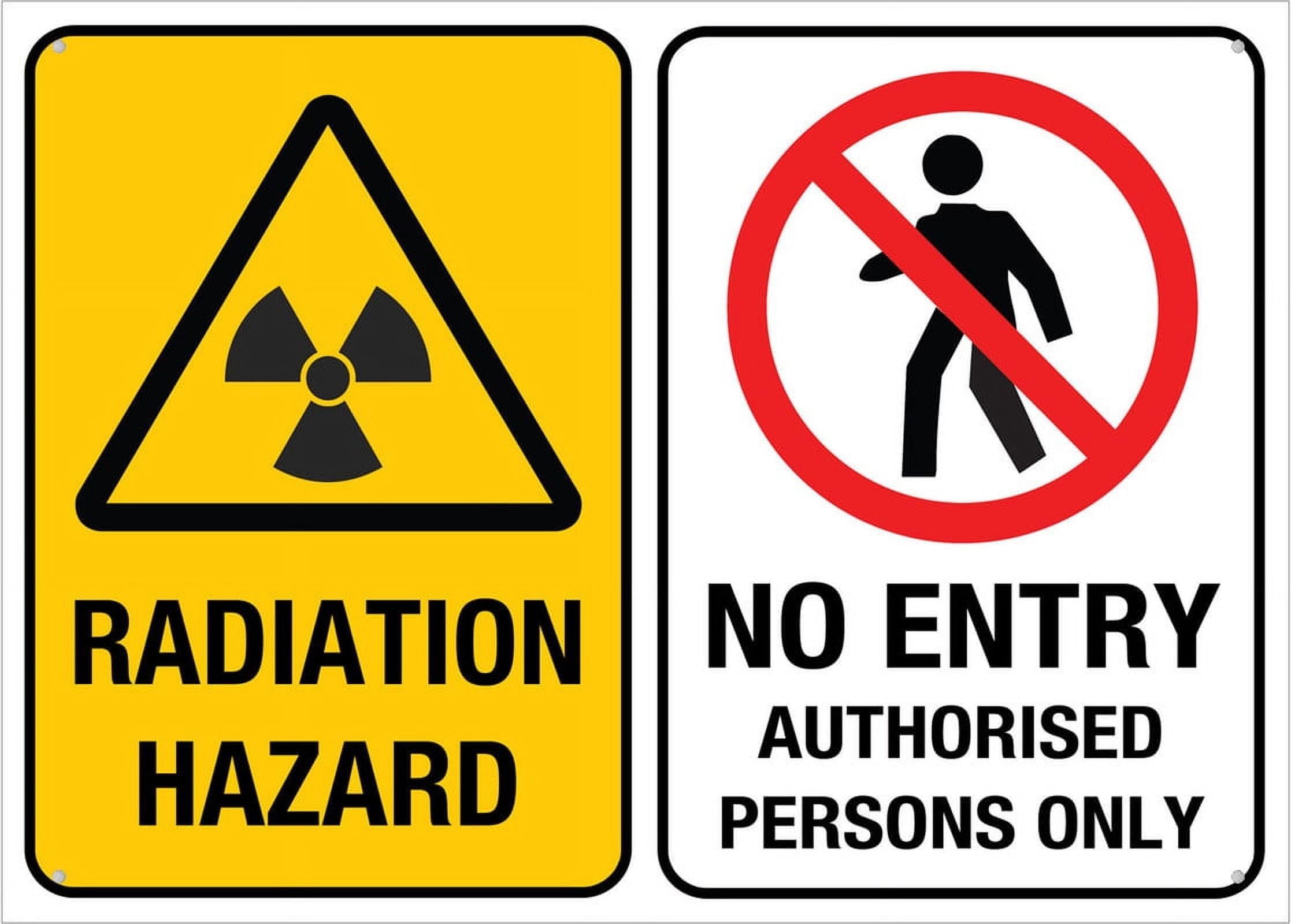 peiyeety Radiation Hazard No Entry (Authorised Persons Only) Sign - 8"x12" Rust Free Aluminum, Outdoor/Indoor For Home/Business/Yard