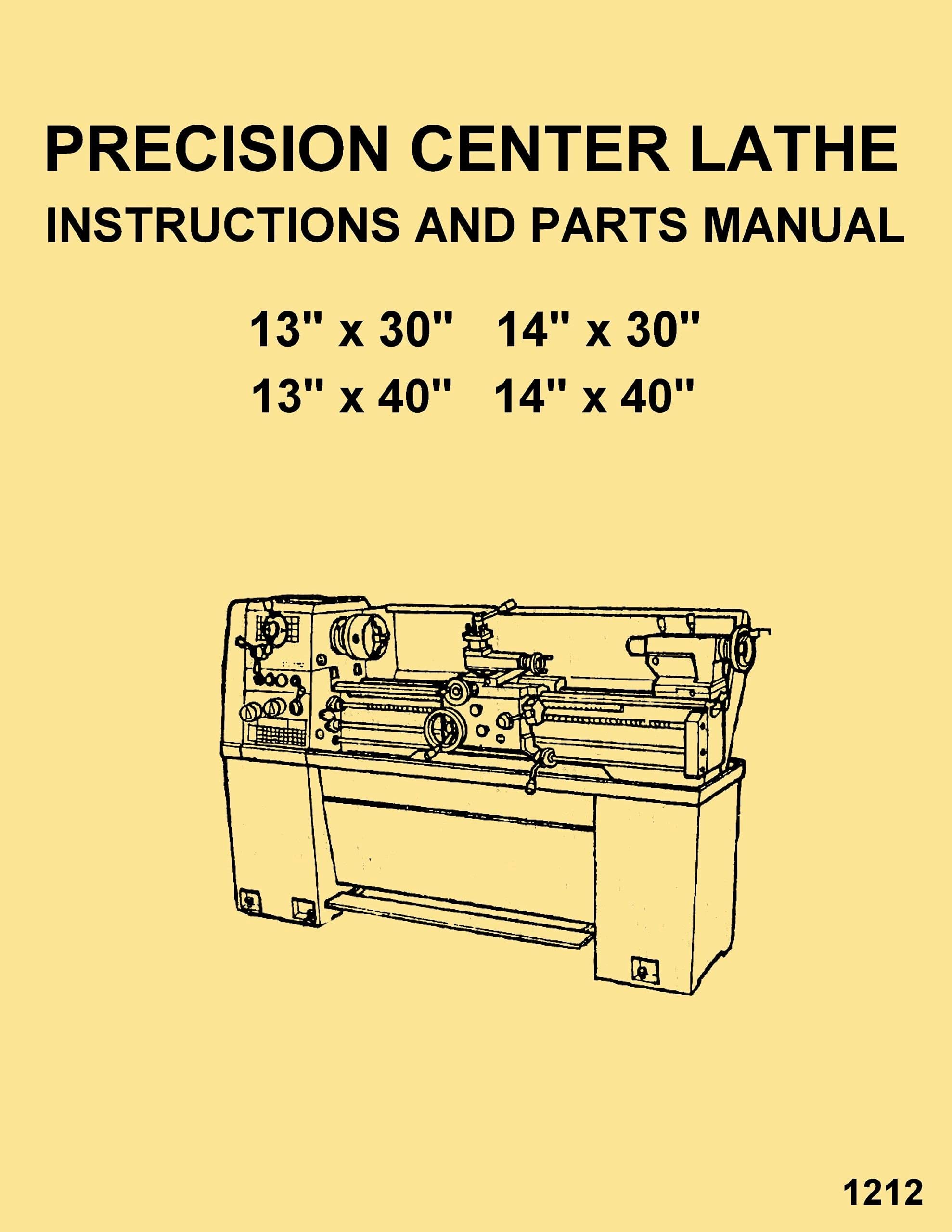 Enco,Warco,JET,Asian 1330 1340 1430 1440 Metal Lathe Instructions Operator's & Parts Manual Plastic Comb – January 1, 1900