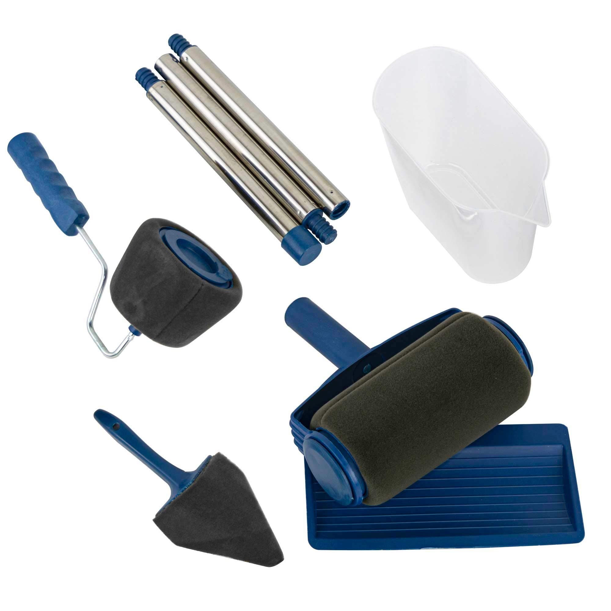Mediawave Store - Rullo Pittura Anti Goccia con Serbatoio Ricaricabile e Manico Estensibile 80cm, Verniciare, Semplice, Veloce, Rullo Pittura Professionale, Lavori di Pittura con Rulli, Pennelli