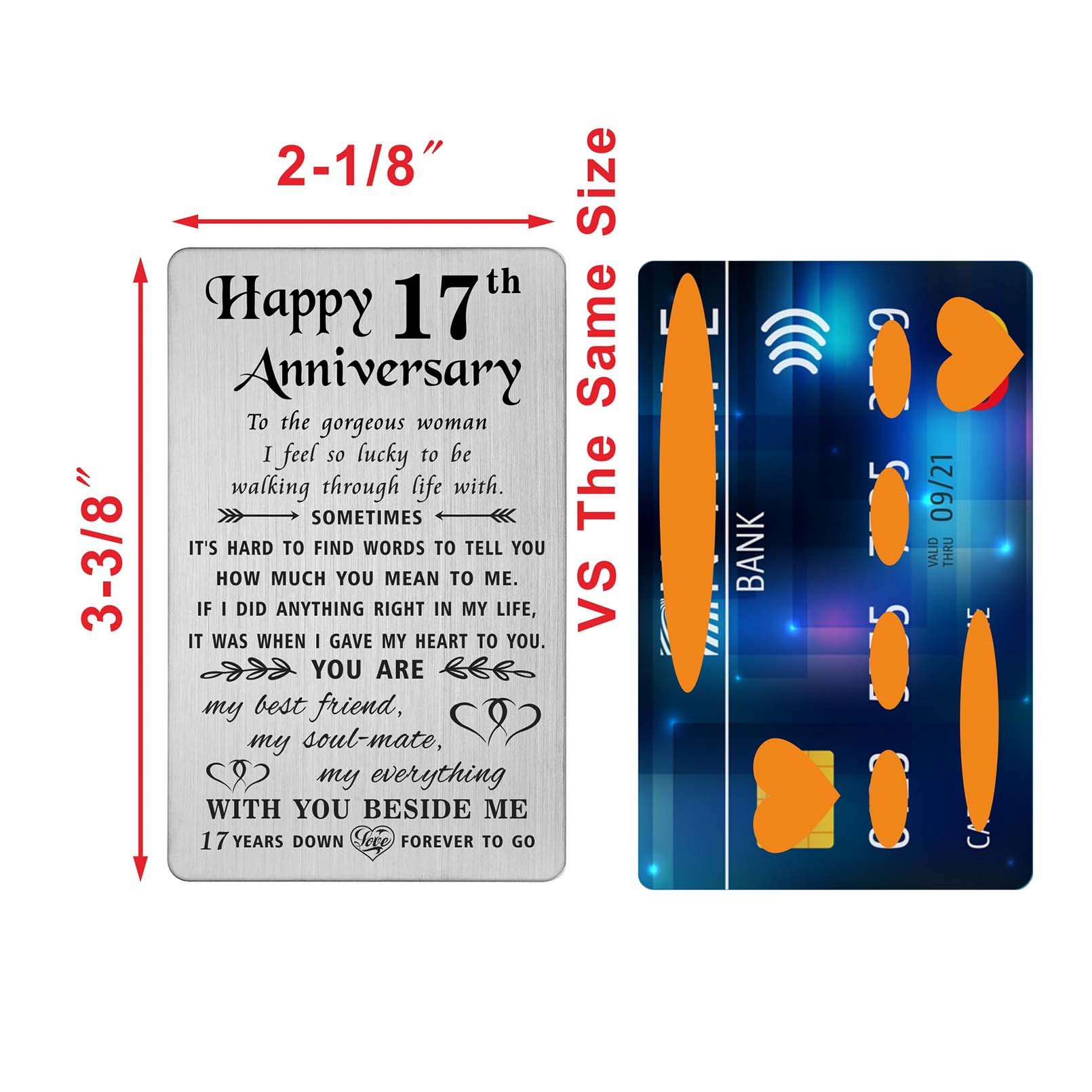 Amazon.com : TANWIH 17th Anniversary Card for Wife - 17
