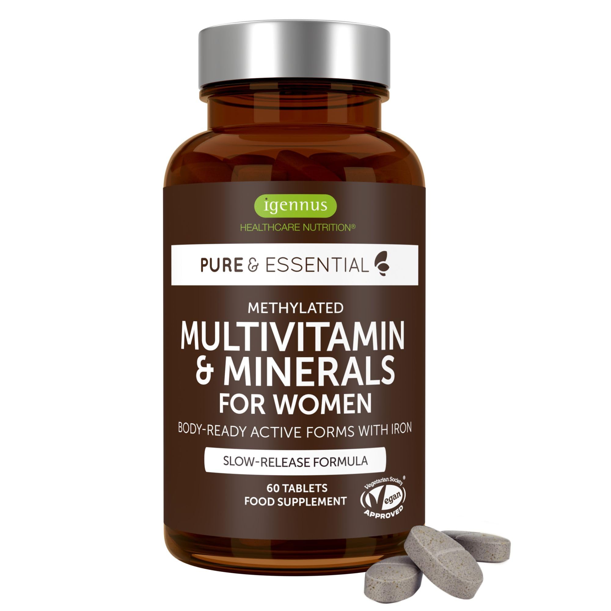 Igennus Methylated Women's Multivitamin with Gentle Iron, Pure & Clean