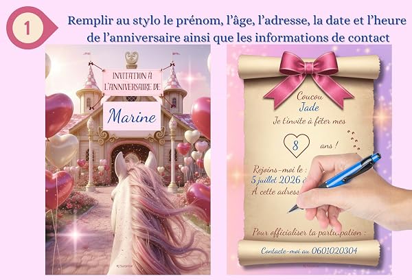Cartes Invitation Anniversaire Fille Cheval à Gratter – Lot de 10 Invitations avec Enveloppes et Stickers – Thème Cheval Équitation Enfant – Carte Anniversaire Originale et Ludique - 4
