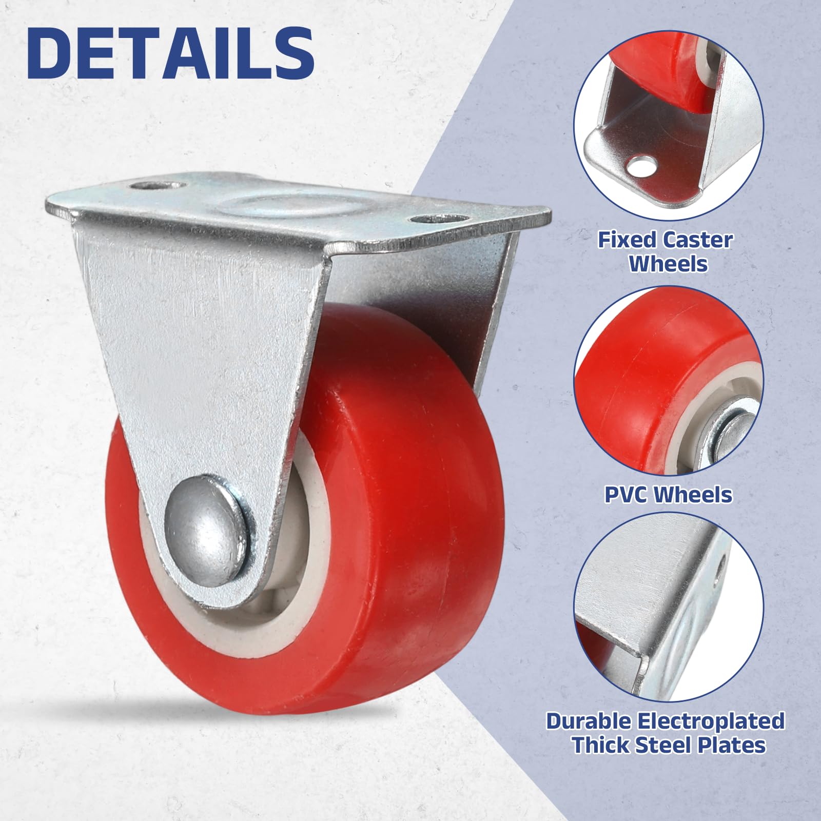 PATIKIL 1.25 Inch Fixed Caster Wheels - Image 3