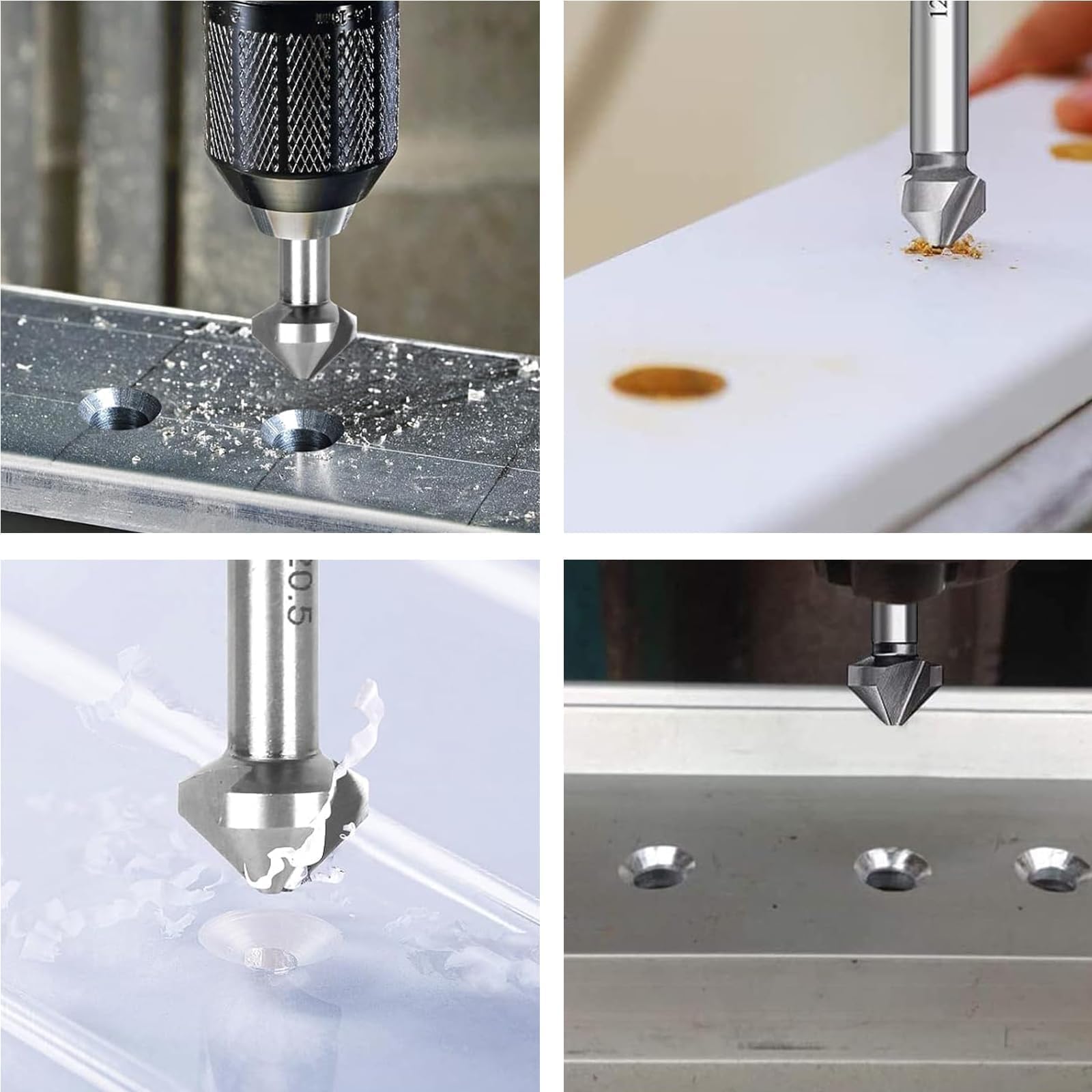 ANBOO Set of 6 Countersink HSS-G 90 Degrees 6.3/8.3/10.4/12.4/16.5/20.5 mm, Precise Drilling of Board Insulation Boards - Image 4