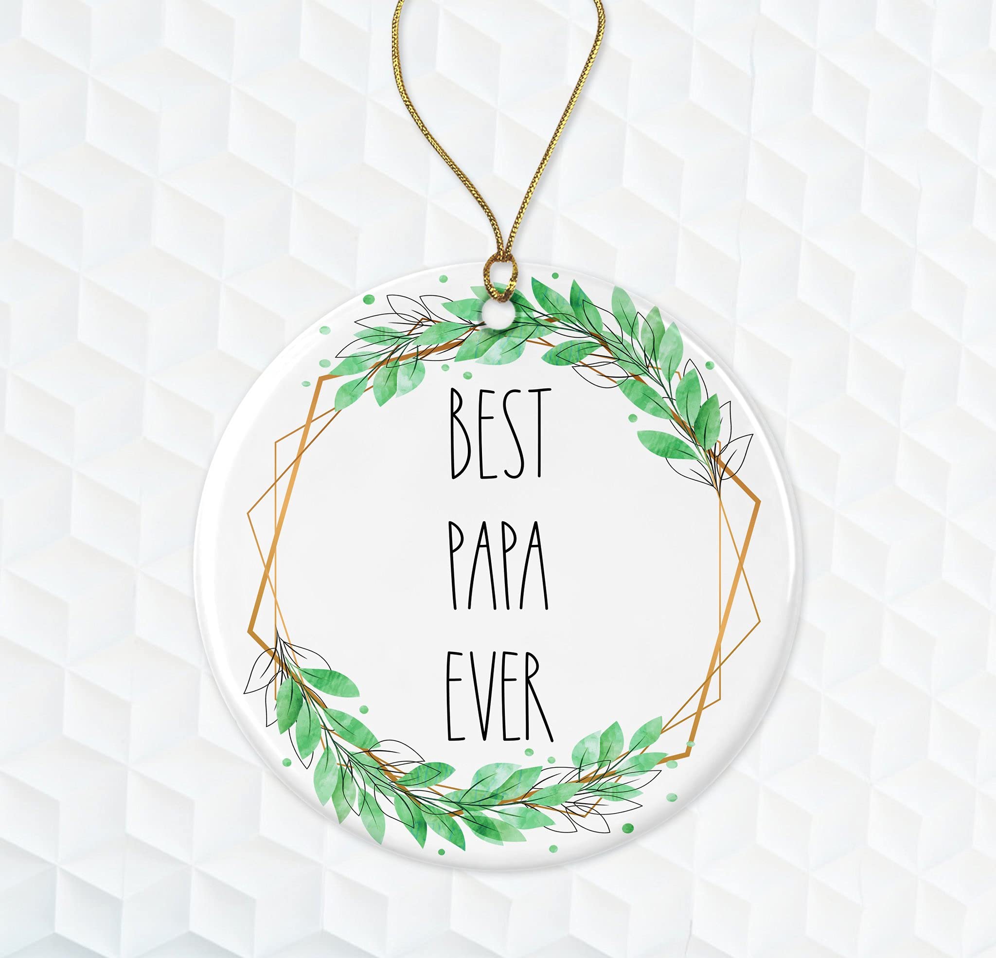 Best Papa Ever Ornament - Rae Dunn Ornament - Gift for Papa - Papa Christmas Ornament - Gift for Husband for Papa from Daughter Both Sides