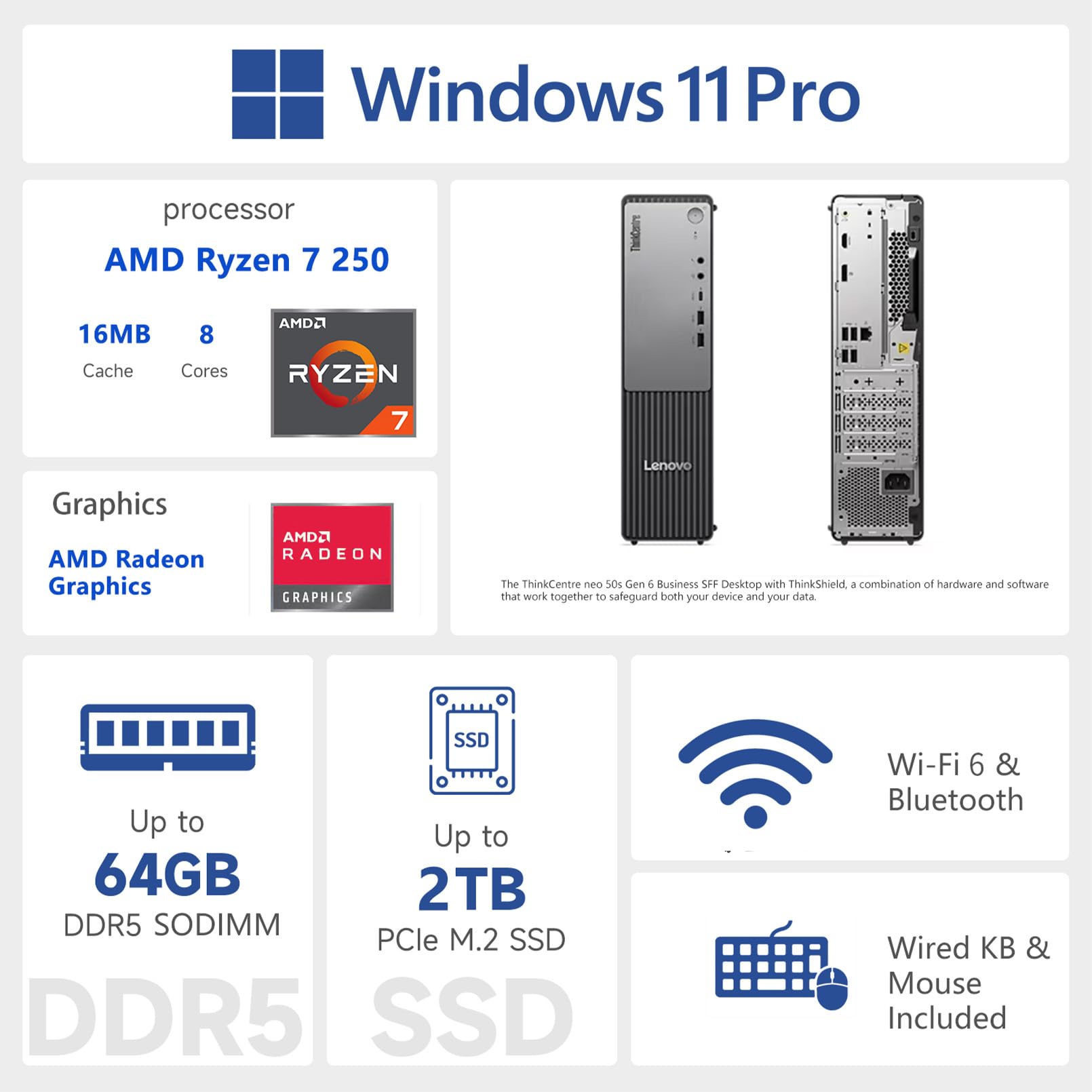 Amazon.com: Lenovo ThinkCentre Neo 55s SFF Business AI Desktop