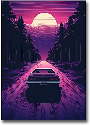 Miniatura 1 de Unique Synthwave Style Retro Art, 80s style art, framed poster print, guest room art, cool living room art, poster, Decor poster