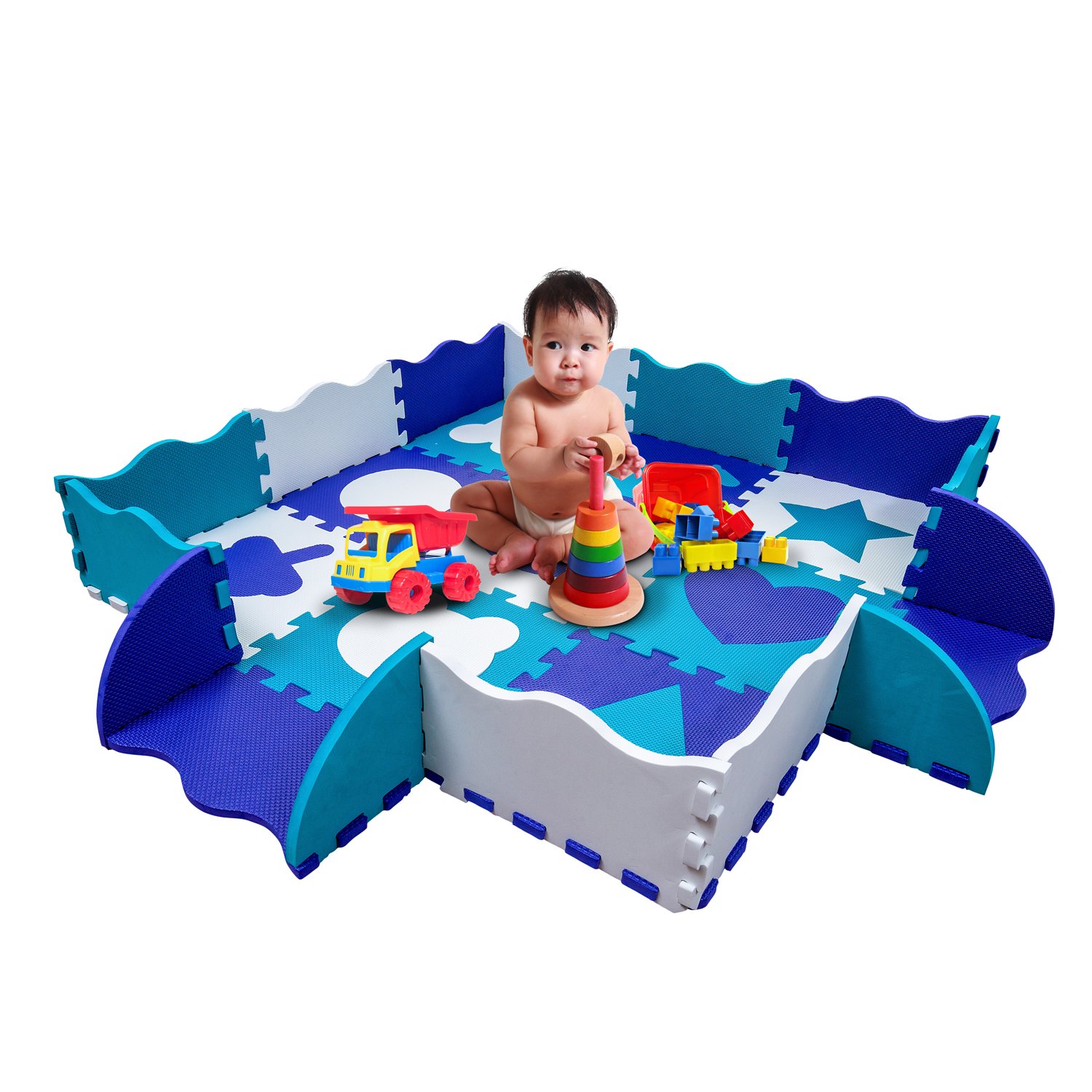 Buy Wee Giggles NonToxic Foam Baby Play Mat for Tummy Time, Sitting