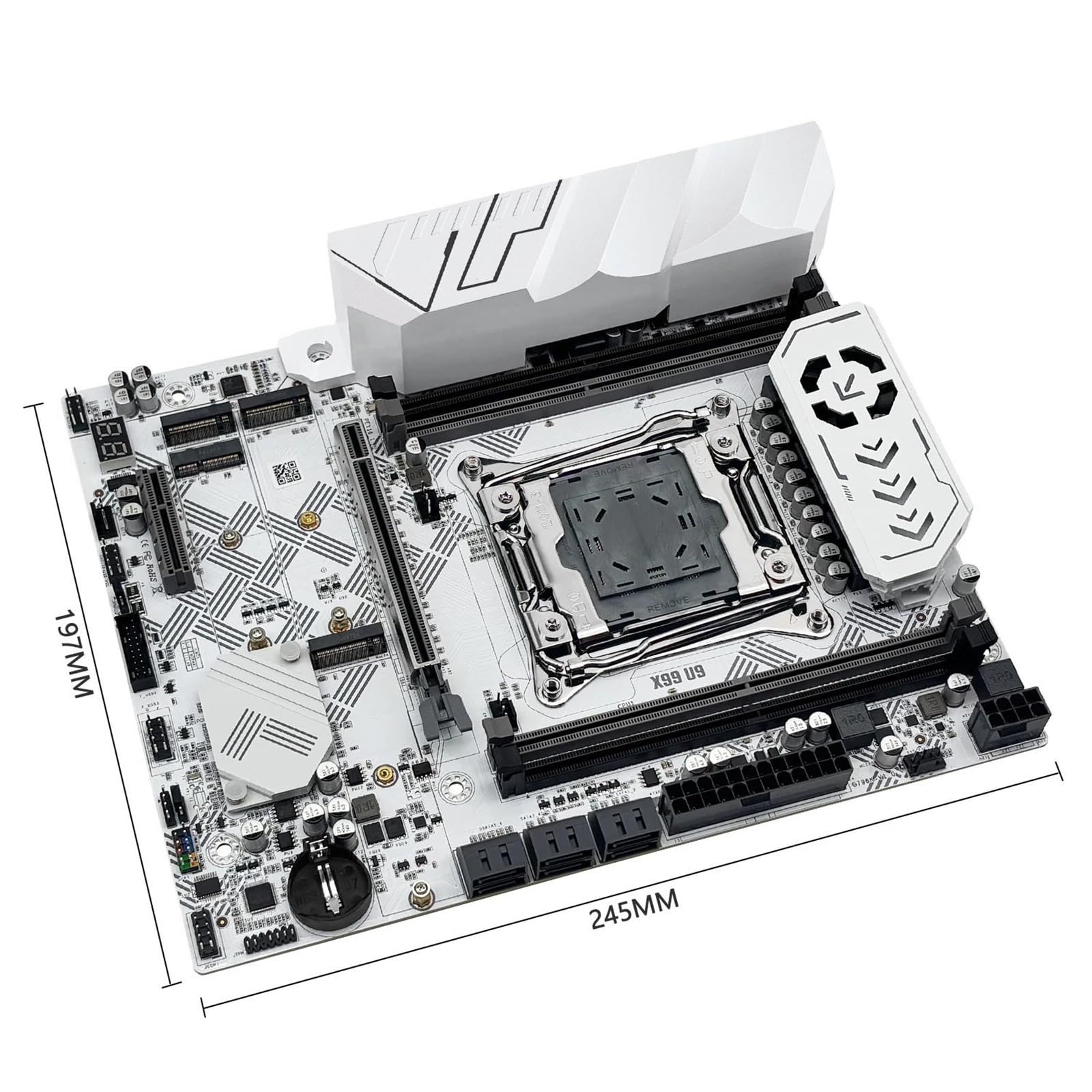 scheda madre Fit For MACHINIST X99 U9 | Scheda madre C612 Supporto chip DDR4 RAM CPU LGA2011-3 a quattro canali con TPM e slot M.2 Bianco corazzato USB3.0