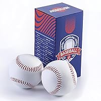 jiOBOBLiONBaseballs Regulation Size 9" Practice Baseballs - Unmarked Synthetic Leather, 5oz, 108 Stitches, Pack of 2 for Training & Autographs