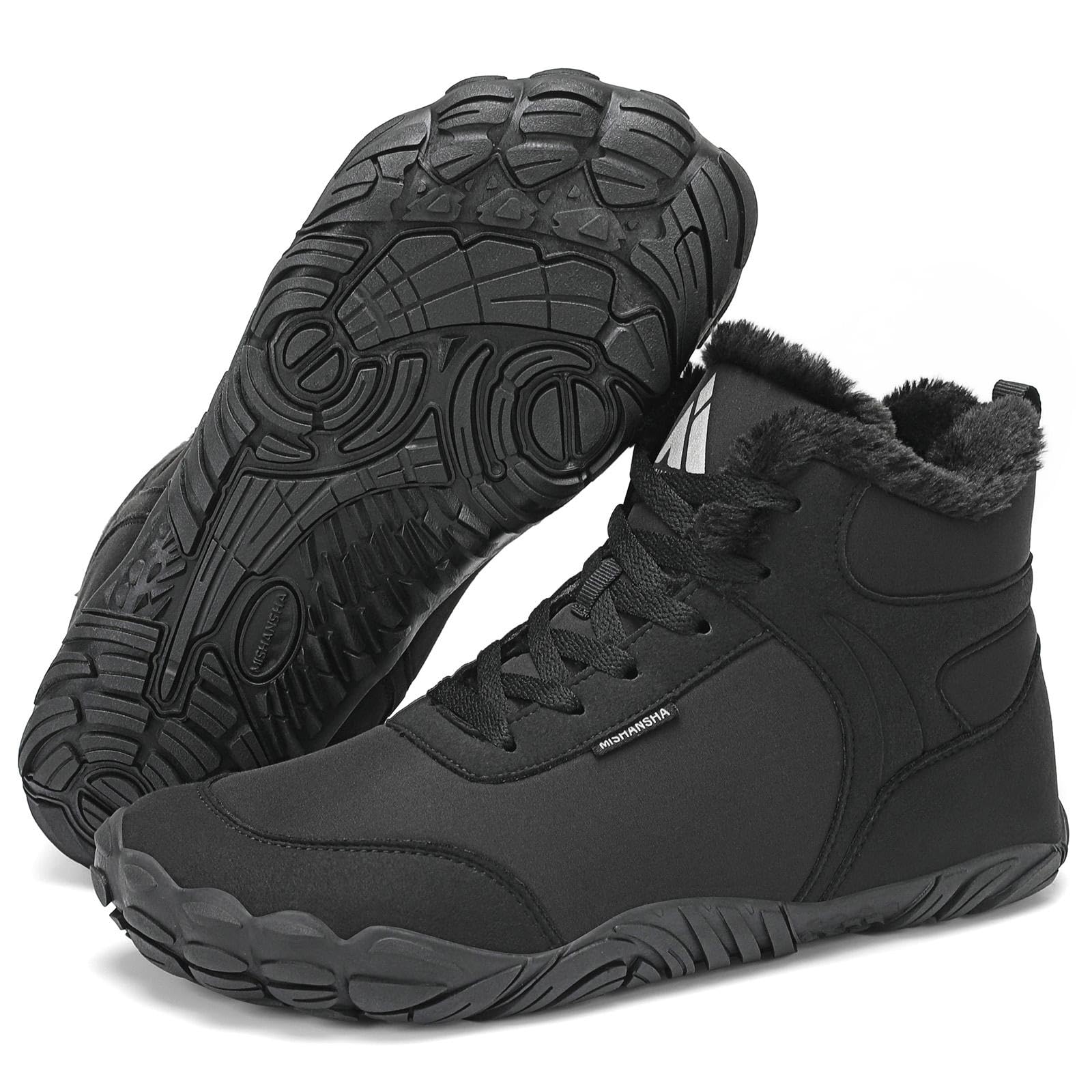 Mishansha Barefoot Botas Invierno con Puntera Ancha - Cómodas Cálidos Antideslizantes, Unisex-Adulto