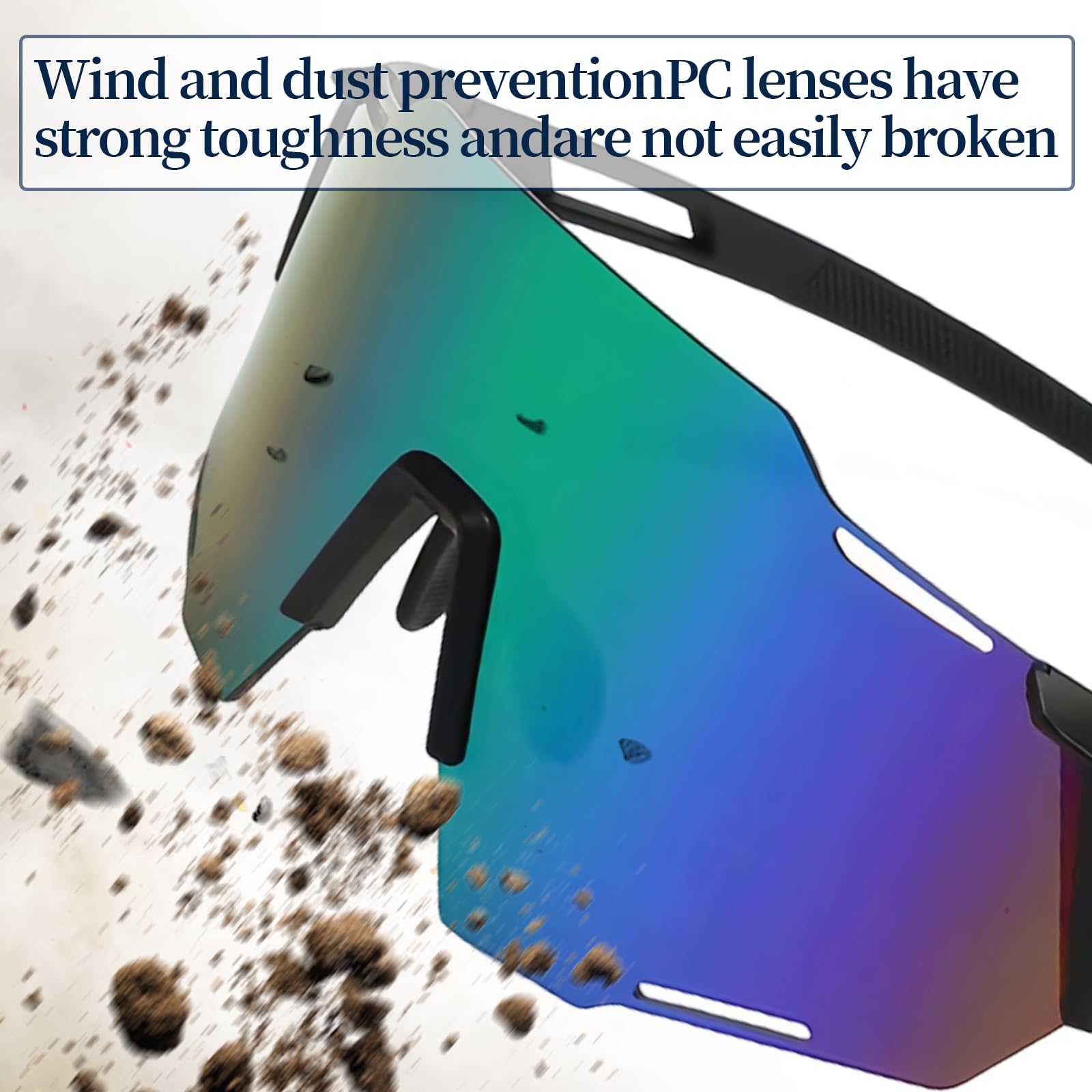 SI SEN 2 Pièces Lunette de Cyclisme, UV400 Protection Coupe-Vent, pour Homme Femme Ski Alpinisme