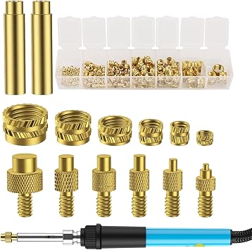 Heat Set Insert Tool - 3D Printer Tip Kit, Thread Insert Device | Heated Brass Insert Tool Repair Assembly with Attachment Head for Melting and Prototyping Use