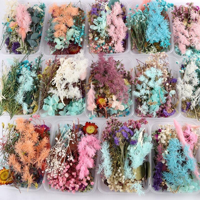 10 cajas de flores secas coloridas para velas miniatura 6