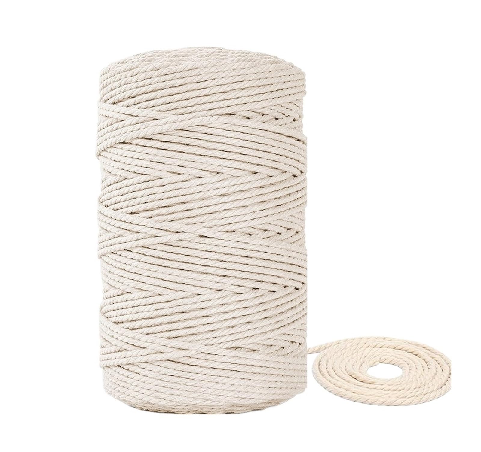 Zonshjdkr 4Mm 10Meter Cotton Cord, Twisted Macrame Rope 1-10Mm X 2-100M(4Mm 10Meter)