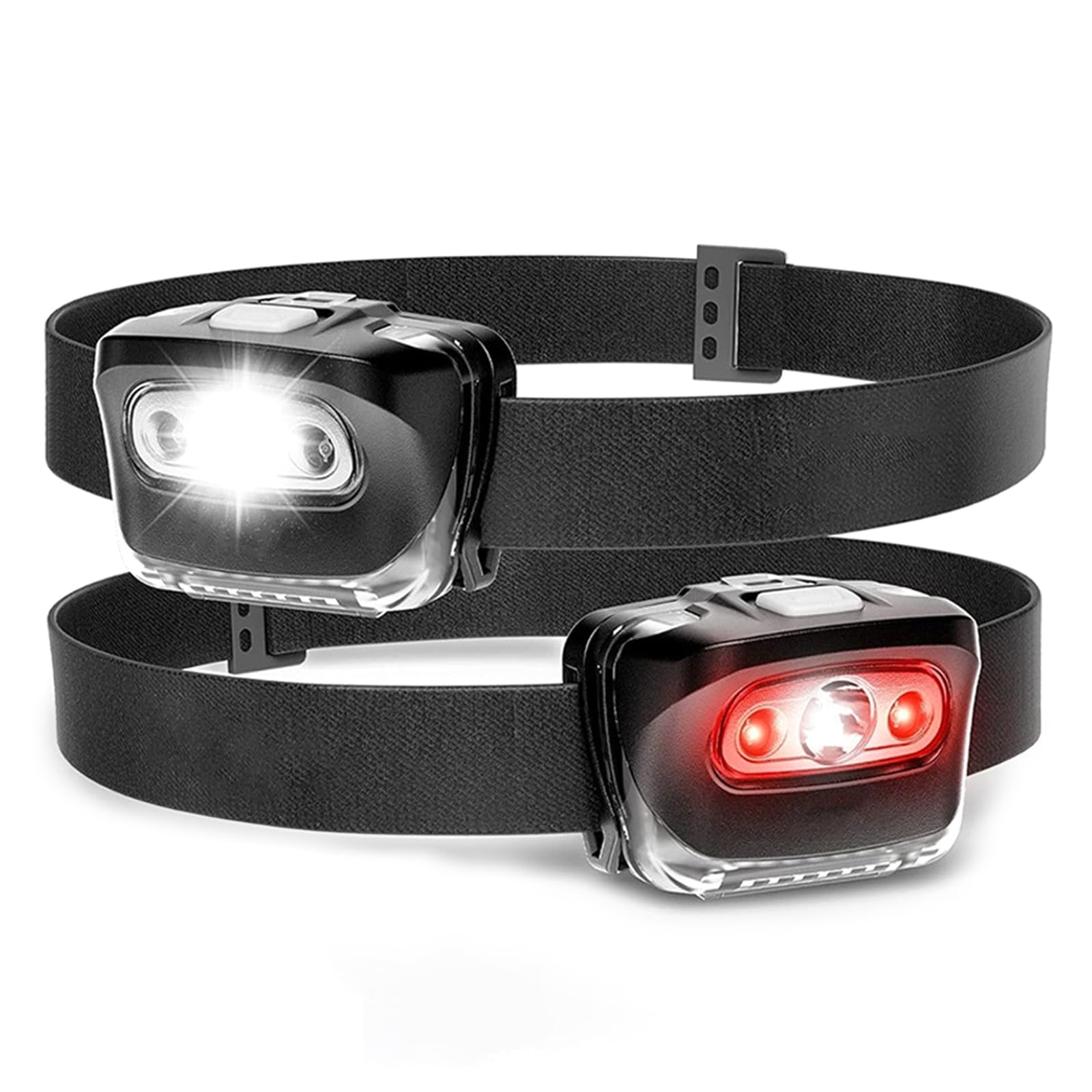 Kaeltsyn 2Pcs Small Powerful Flashlight for Emergencies Repair Work Night Fishing Powerful Torch Head Lamp