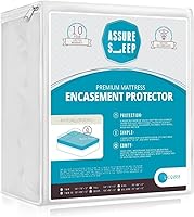 Vista 1 de L'COZEE - Funda de colchón impermeable con cremallera, protectora, transpirable, tamaño matrimonial, asegura el sueño