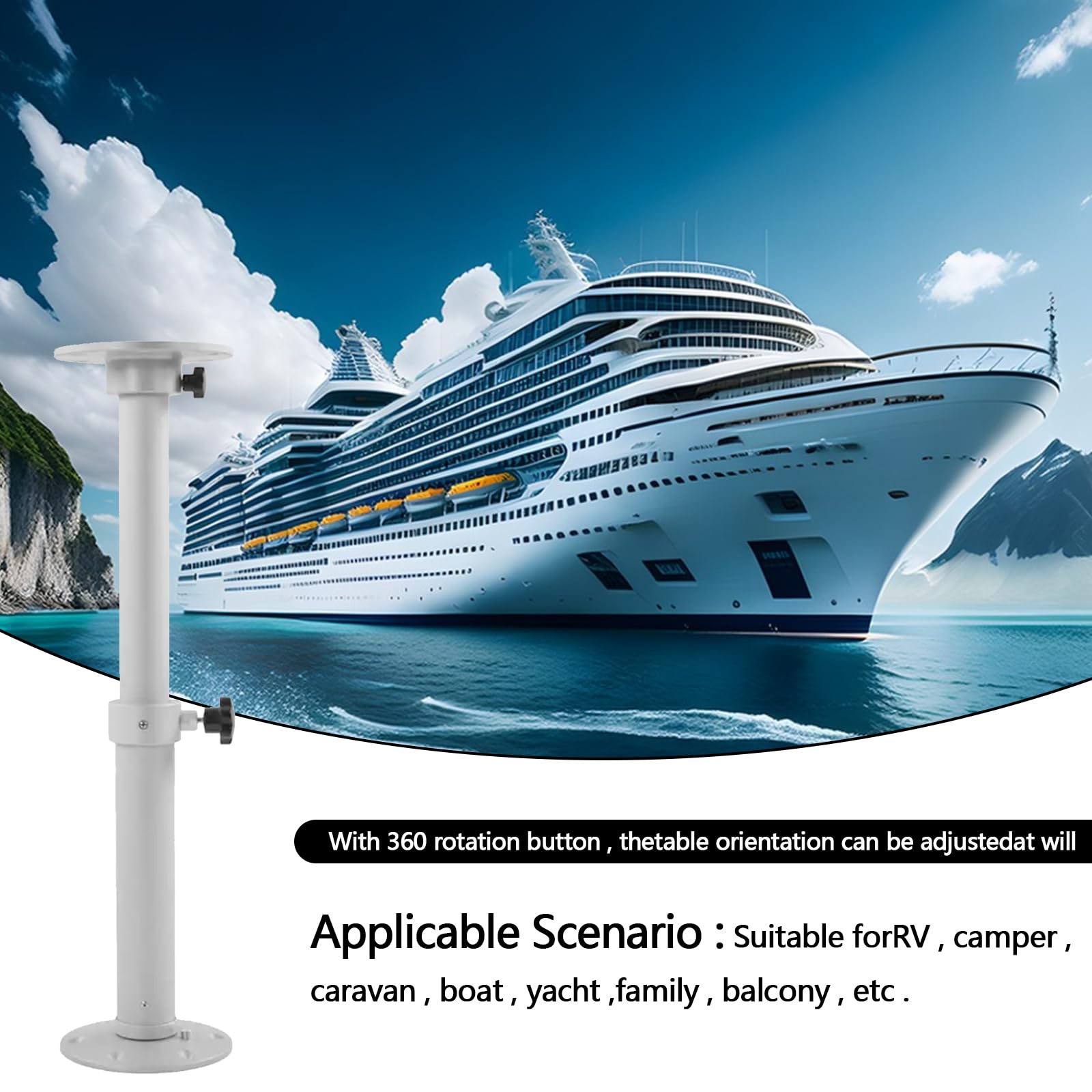 Tischbein, Wohnmobil-Tischbeine Höhenverstellbar Abnehmbare RV-Tischbein Anhebbar um 46–70 cm Aluminiumlegierung Halterung für Konferenzräume auf Yachten und Wohnmobilen