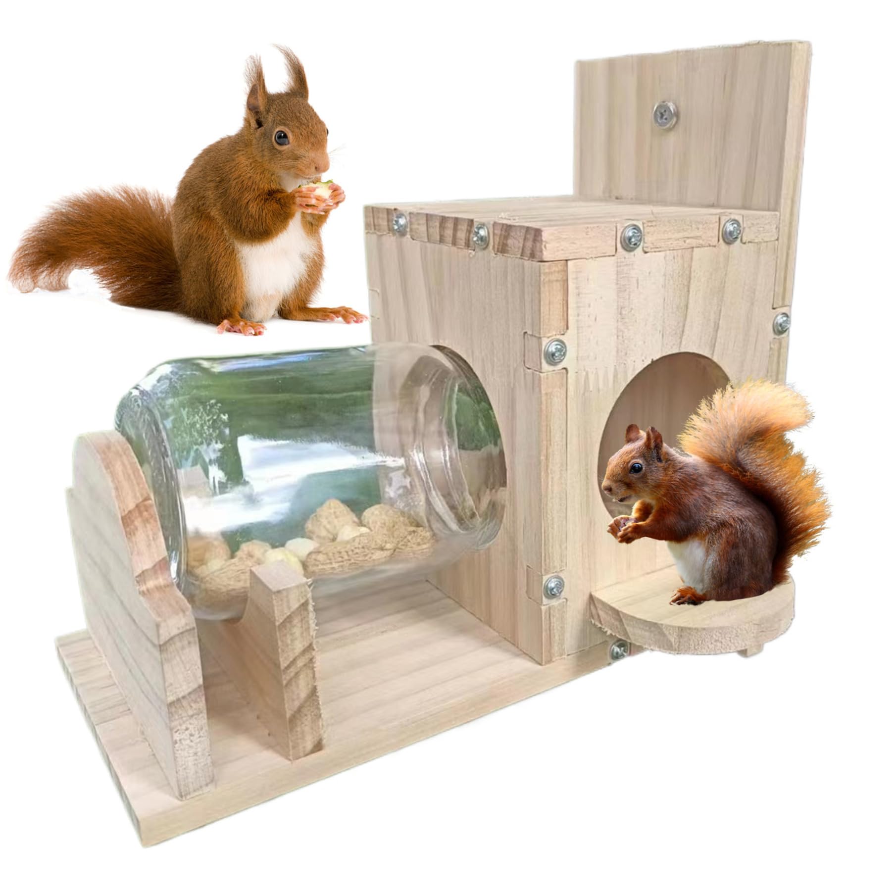 Casetta Mangime Per Scoiattoli In Legno - Grande, Per Giardino, Con Coperchio Incernierato - Foto 10