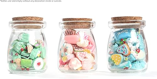 Miniatura 7 de Magic Season Botellas de vidrio decorativas con tapones de corcho (3.3 fl oz. botellas de pudín 12 piezas)