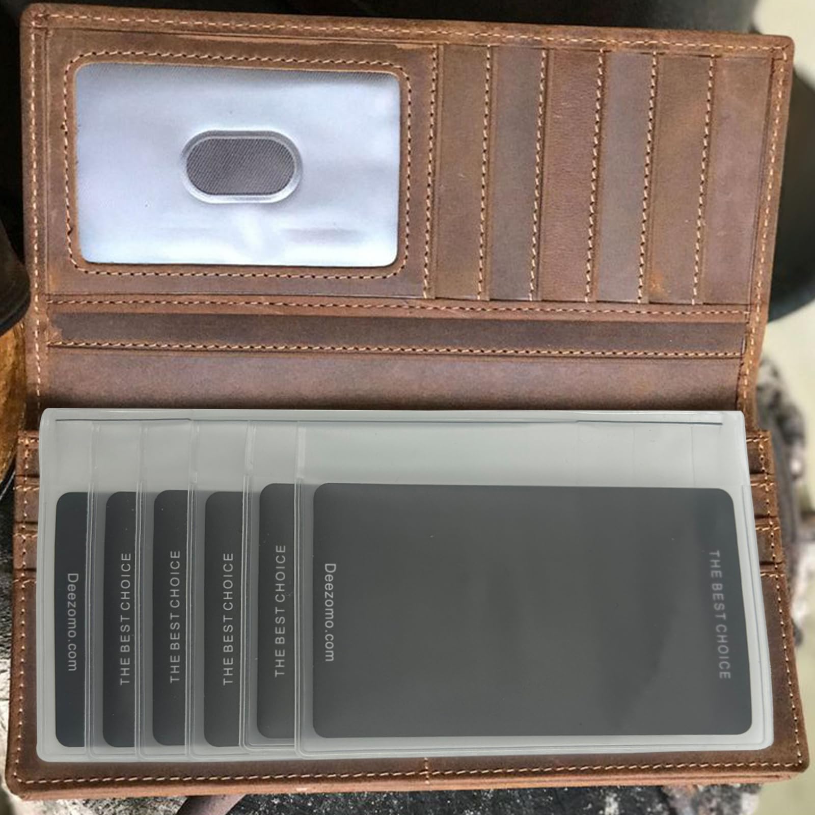 Juego de 2 carteras de plástico para tarjetas de crédito, carteras triples de vinilo para tarjetas de crédito, Borrar - CheckBook 6 Página, Checkbook 6 Página 5