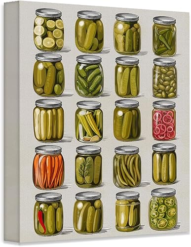 Miniatura 2 de Impresión artística de verduras en escabeche, decoración retro de cocina de 18 x 24 pulgadas, póster sin marco para cocina, comedor, restaurante y