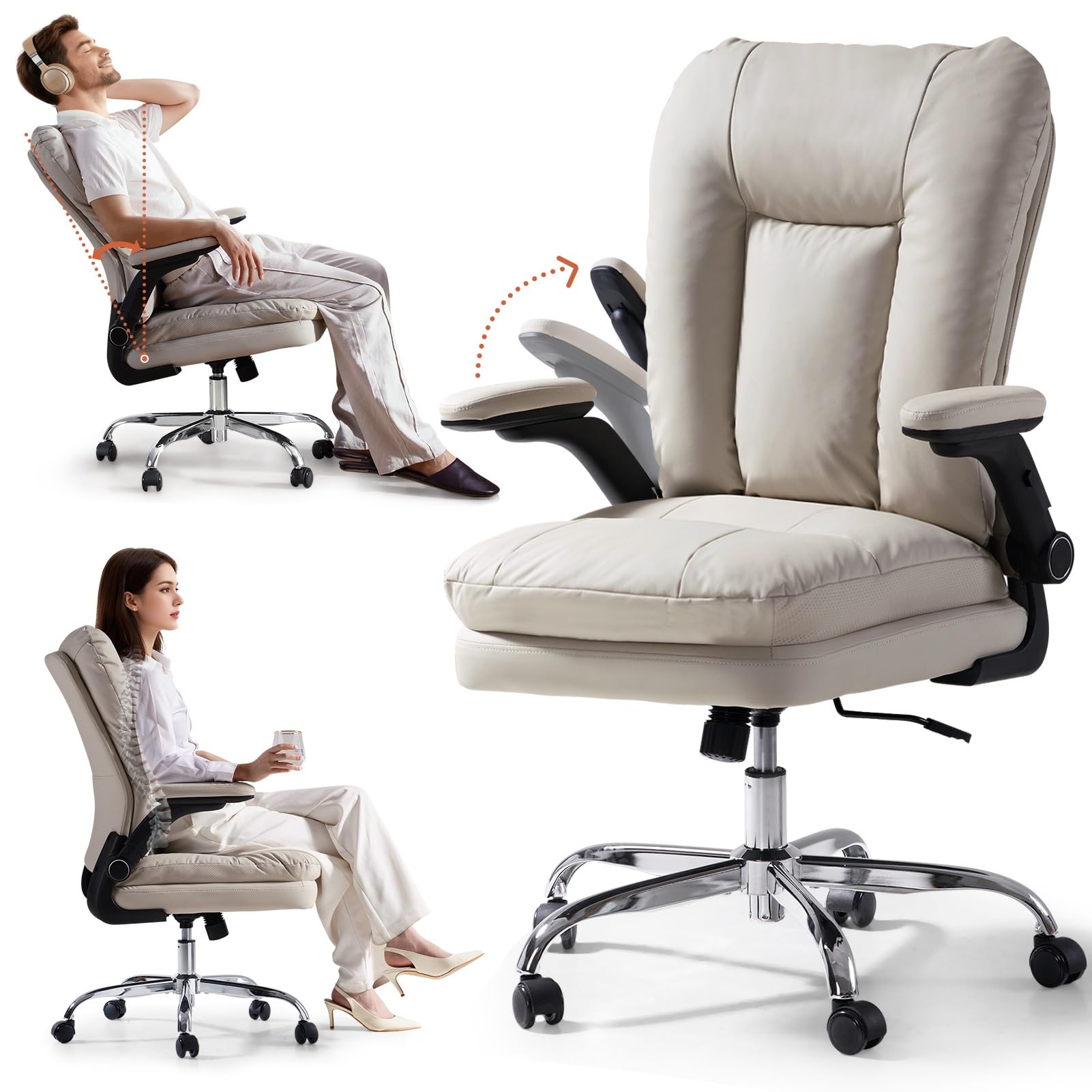 LEAGOO Office Chair with Lumbar Support Executive Chairs for Short Women