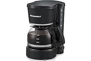 Elite Gourmet 5-Cup Programmable Coffee Maker - Black, Upgraded Version