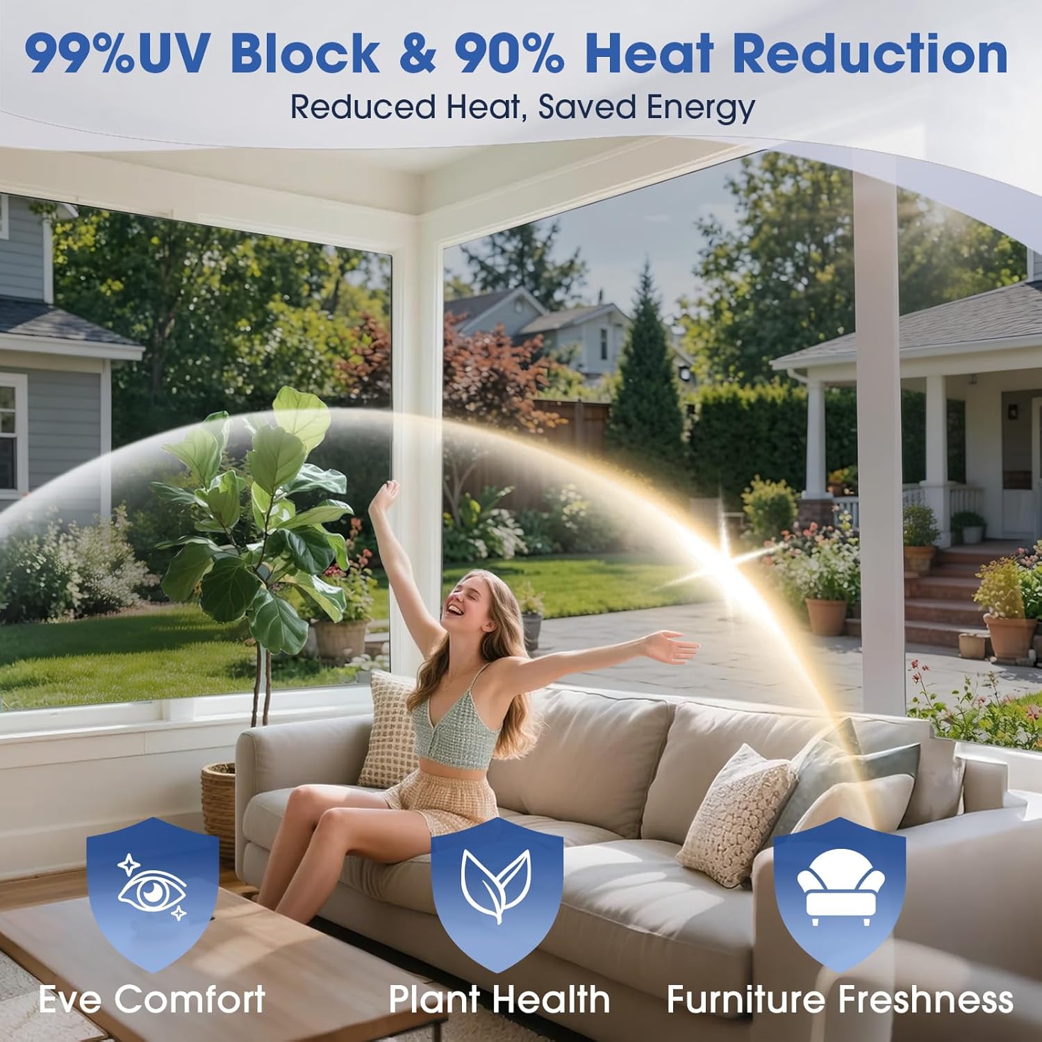 Coavas One Way Privacy Window Film with Tools, Window Tint Adhesive Shatterproof Film for Home, Premium PET Heat Control Daytime Reflective Mirror Coverings, Black, 35.4 x 78.7 Inch