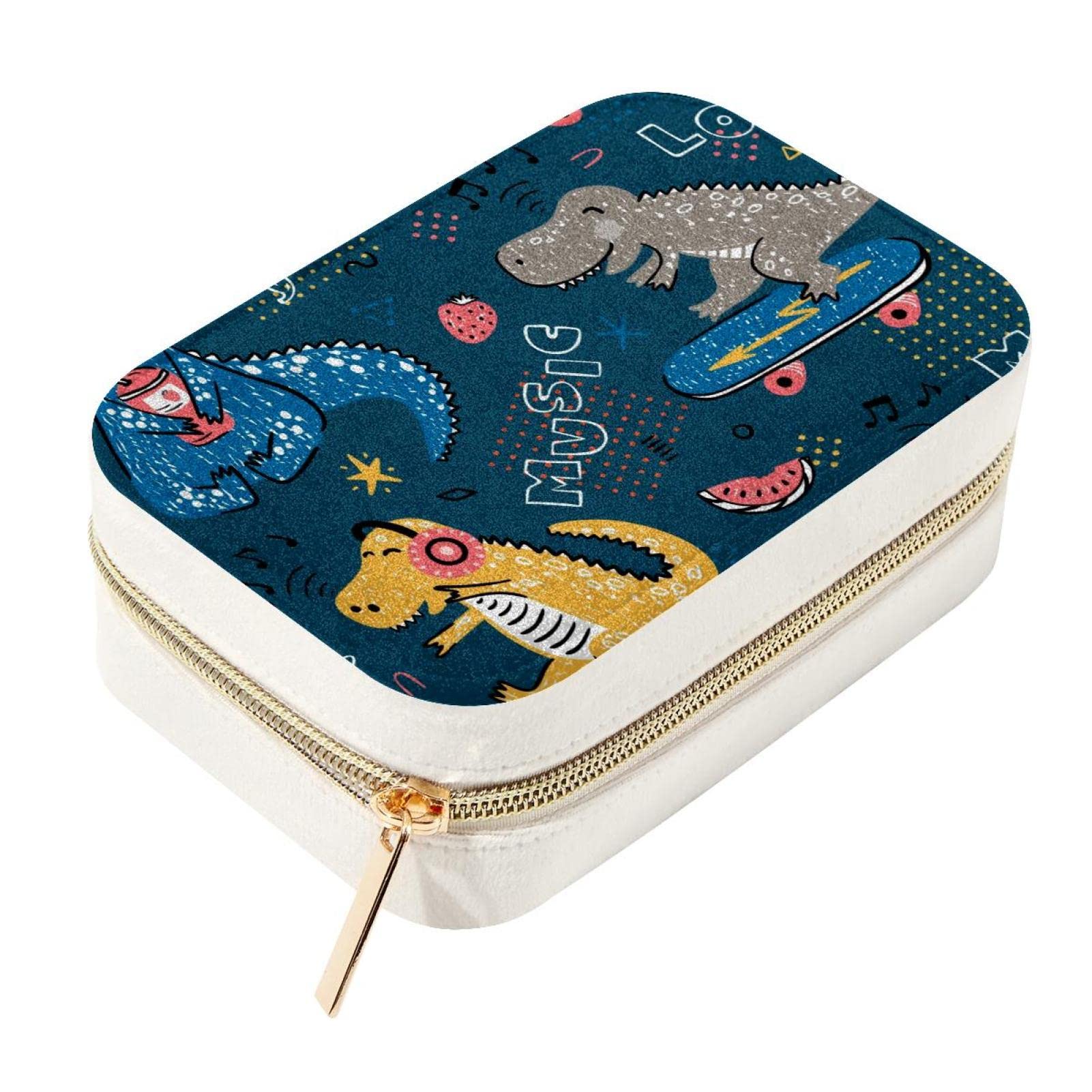 Boîte à bijoux de voyage portable dinosaure pour week-end et vacances créatives