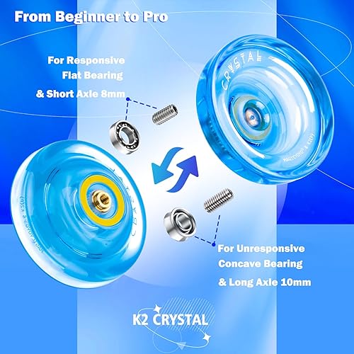 Miniatura 4 de MAGICYOYO Crystal Yoyo K2 - Paquete de 3, Yoyo profesional sensible para niños principiantes, rodamientos de repuesto de Yoyos de doble propósito