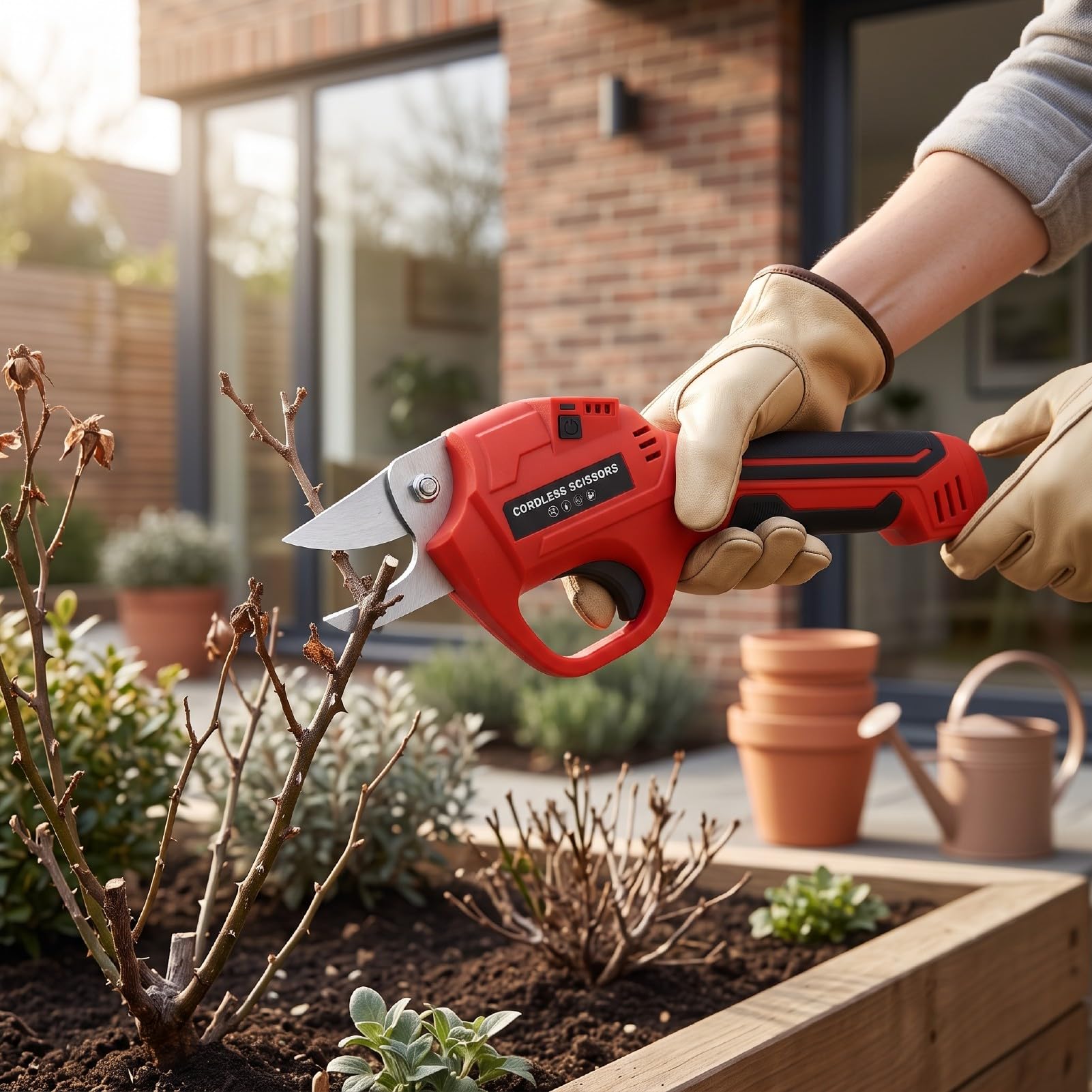 Weytoll Akku-Gartenschere 4000mAh-Akku 500 Schnitte pro Ladung, kabelloser Astschneider mit 2,5cm Öffnung und Dual-Aktivierung für sicheren Baumschnitt
