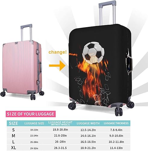 Vista 6 de Funda para equipaje de viaje, protector de maleta, colorido arco iris, lavable, funda elástica para maleta con ruedas, Redes de ruptura de fútbol