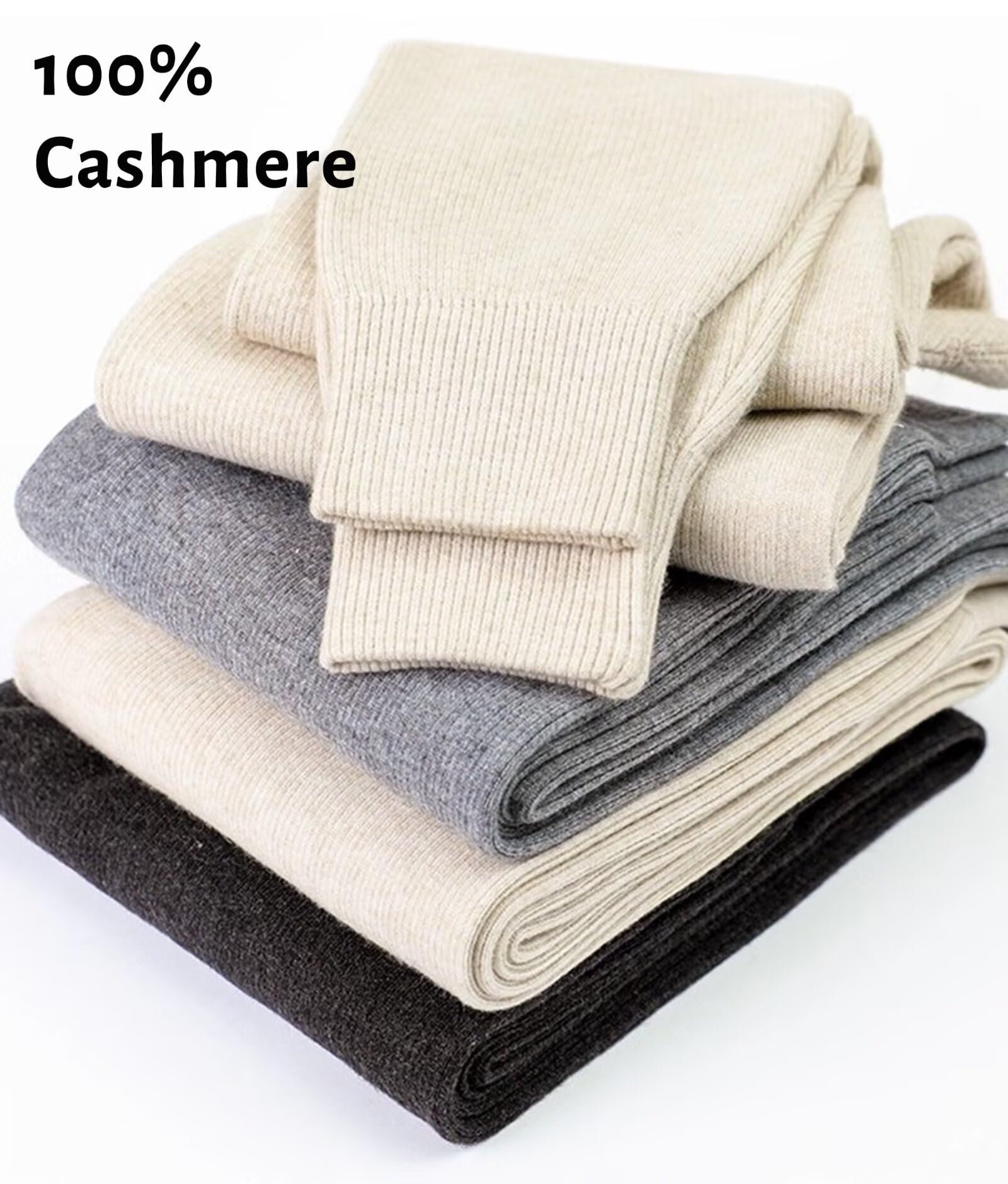 HNVAVQ Pantalones térmicos clásicos para Hombre y Mujer, 100% Cachemira, Leggings de Cintura Alta, Pantalones térmicos para la Nieve