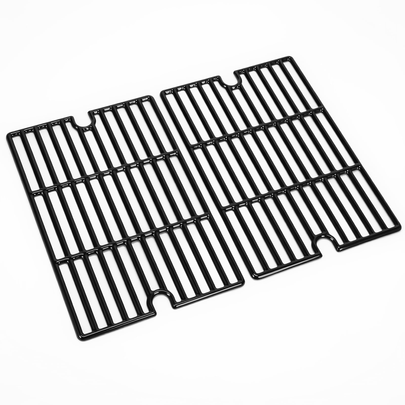 GFTIME Gusseisen Grillrost 42 x 55cm, Emaillierte Grillroste für Gas- & Holzkohlegrill, Gusseisen Ersatz für Tepro Toronto, Taino Hero XL, Aktiva Angular, EL Fuego Montreal, 2 Stück