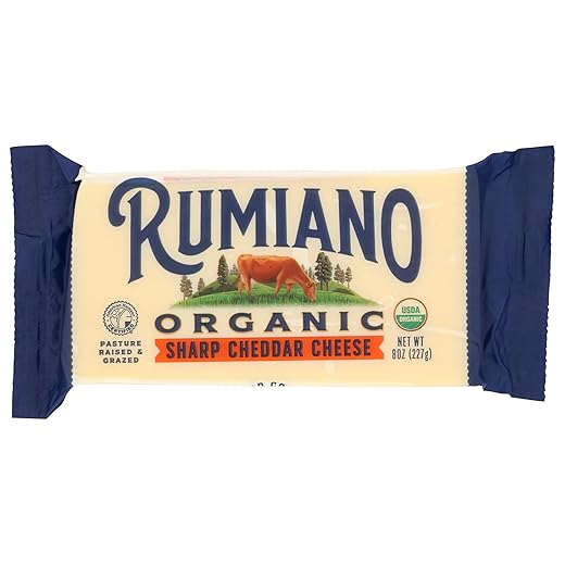 RUMIANO Organic Sharp Cheddar Bar, 8 OZ