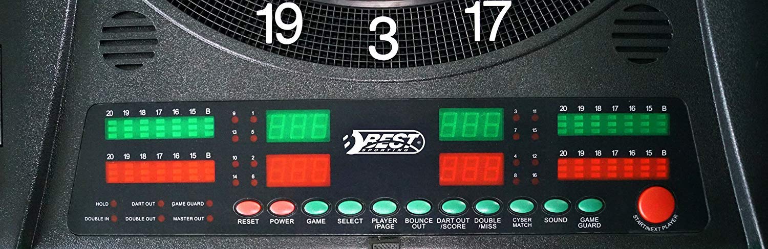 Best Sporting Wembley I – Elektronische Dartscheibe Mit LED-Anzeige, 12 Pfeile, Ersatzspitzen, 33 Spiele & 160 Varianten Best Sporting Wembley I – Elektronische Dartscheibe Mit LED-Anzeige, 12 Pfeile, Ersatzspitzen, 33 Spiele & 160 Varianten