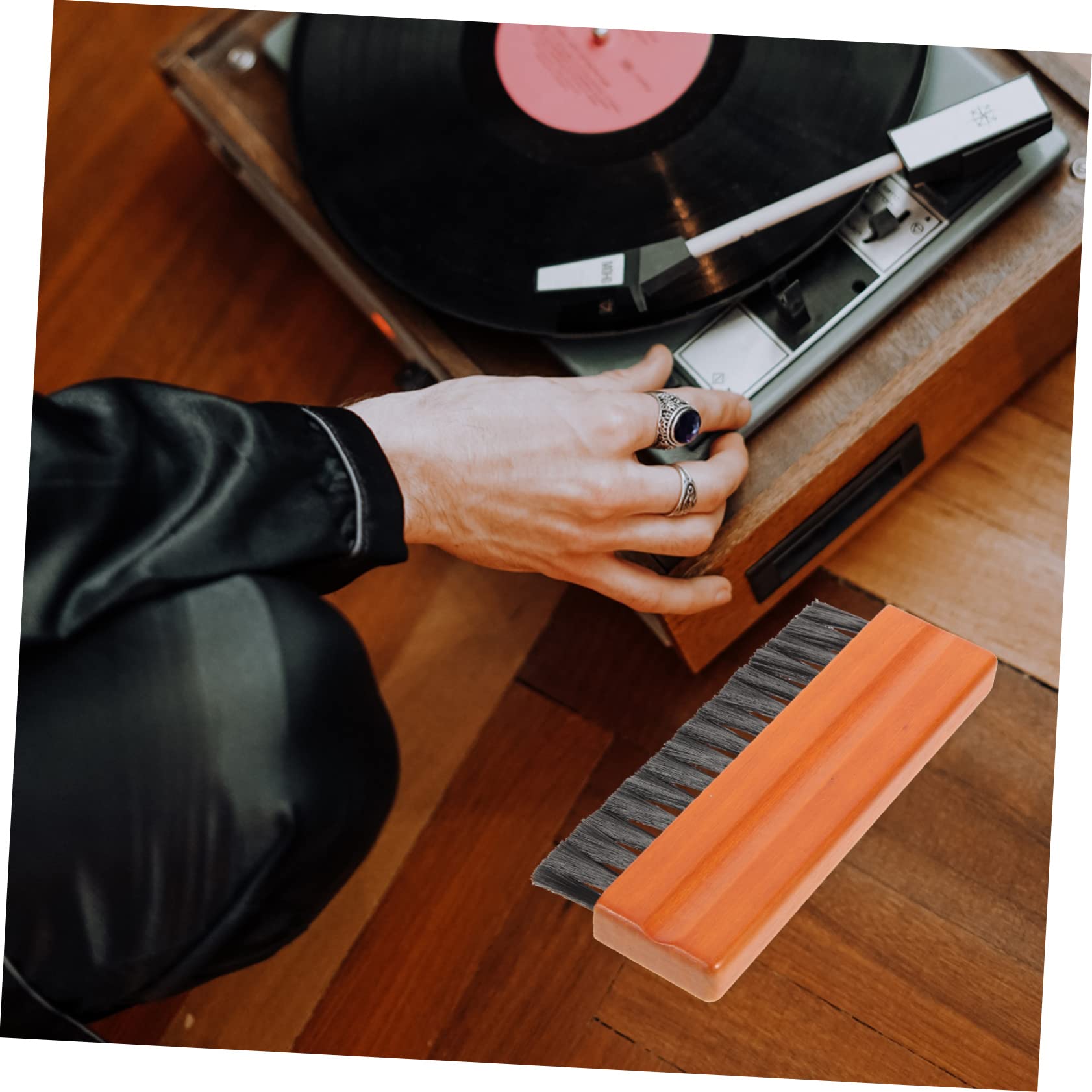SUPVOX 4 Pezzi Di Fornitura Per La Pulizia Dei in Vinile Spazzola Per La Rimozione Della Manico in Legno Per