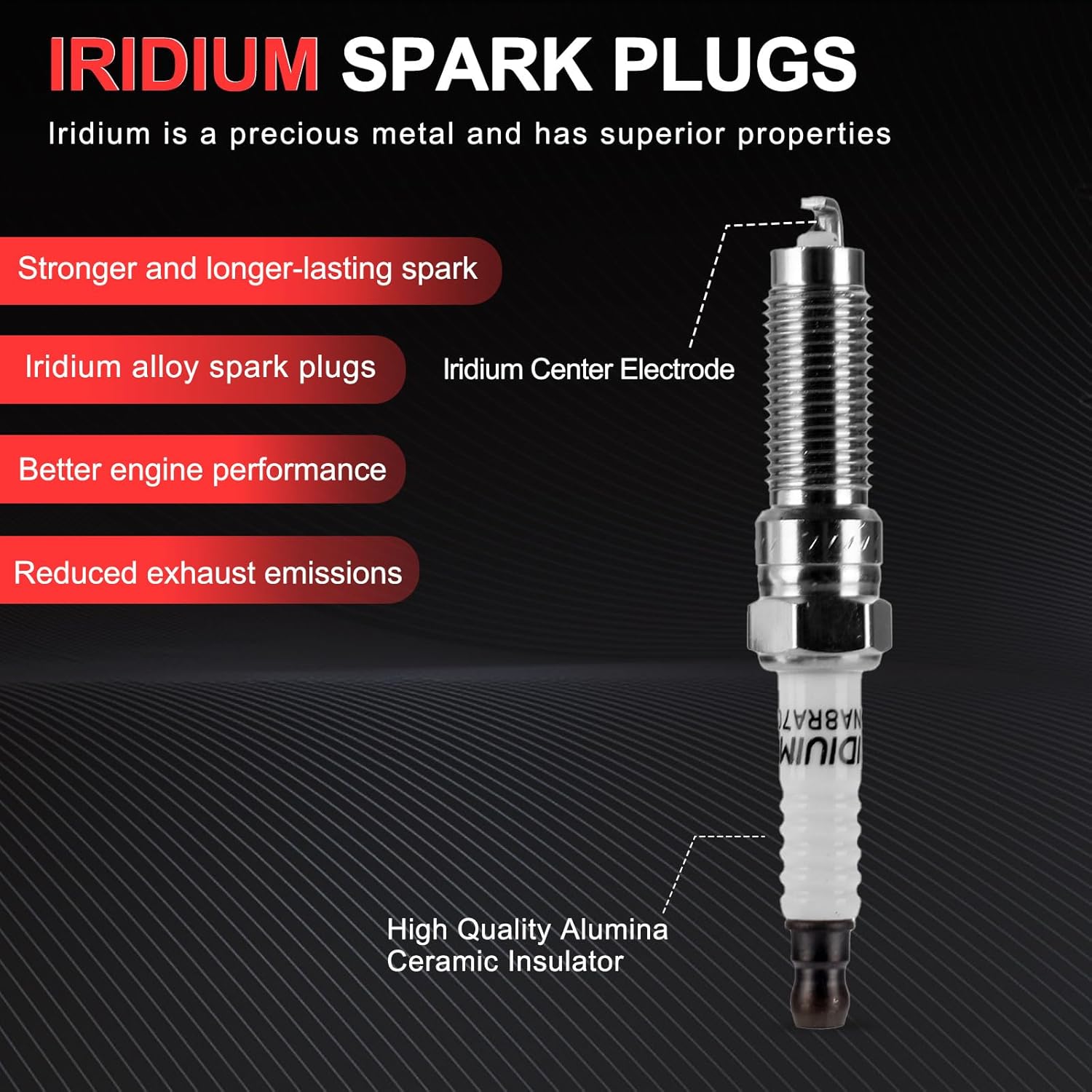 Ignition Coil Pack UF735 and Iridium Spark Plugs, Compatible with Ford 2014 2015 2016 2017 2018 2019 Fusion and Escape 1.5L L4 Replaces DS7Z-12029-B UF735, Set of 4