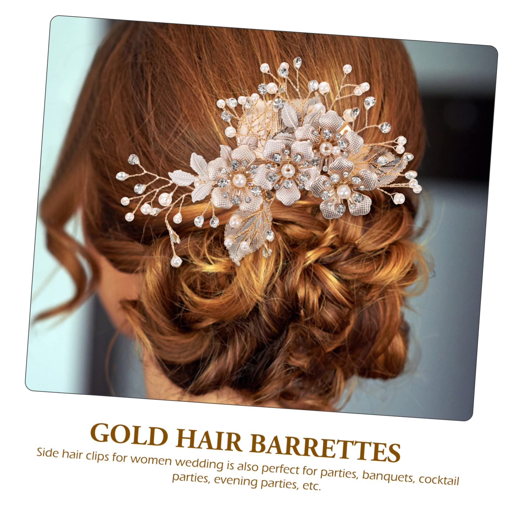 MAGICLULU 5St Haarnadel Haarspangen Haarklammer hairpin Hochzeit Strass-Kopfschmuck Tiara haarschmuck Brautaccessoires goldene Haarspange Blatt Kopfbedeckung Zubehör Brautjungfer