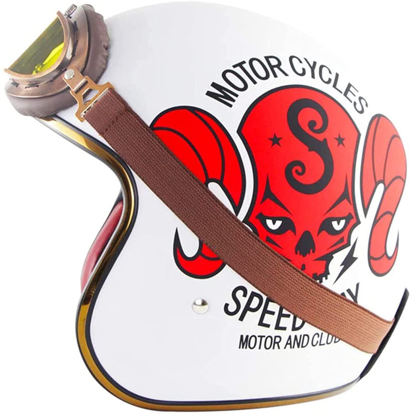 Cascos Jet De Motocicleta De Cara Abierta Vintage Para Hombres Y Mujeres (Ruta 66) Casco Retro 3/4 De Motocicleta Chopper Cruiser Biker Pilot Crash Cascos Con Certificación ECE Con Gafas De Sol A,L