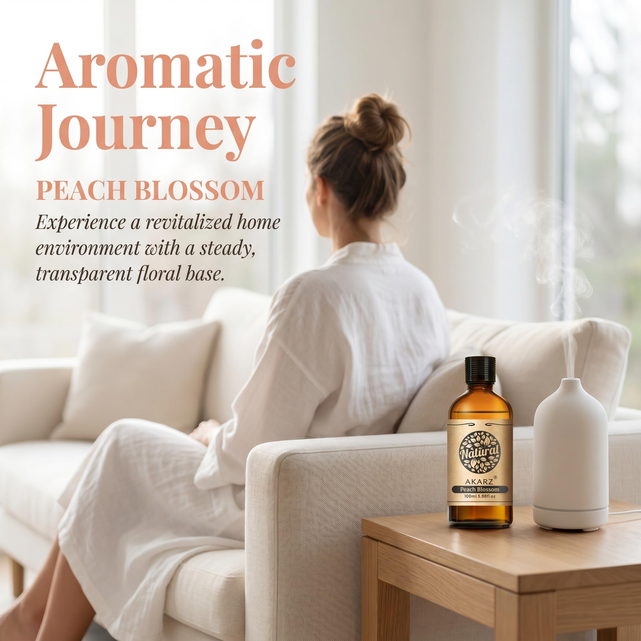AKARZ 100ml Olejek esencjny z Kwiatu Moreli - Naturalny olejek aromatyczny do dyfuzorów, lamp aromatycznych i aromatów pomieszczeń