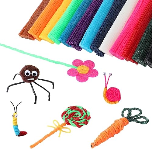 Miniatura 8 de UPINS 1000 palitos de cera para manualidades en 13 colores con bolsa de almacenamiento azul para niños suministros de arte