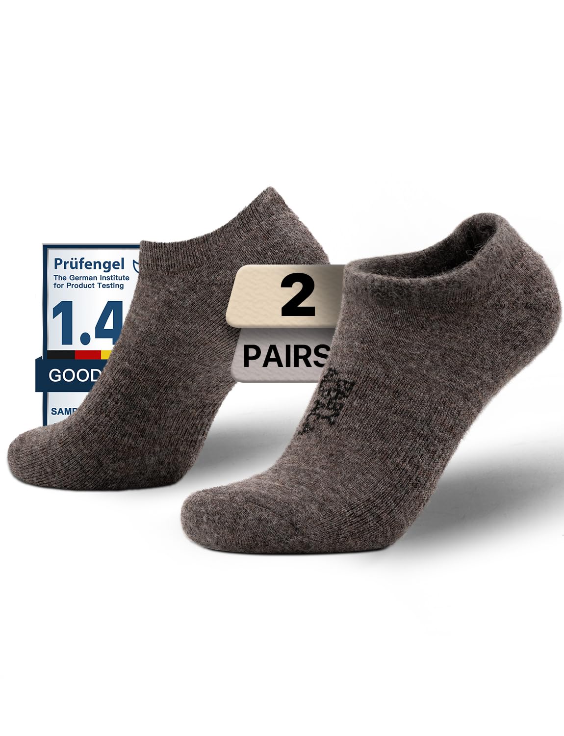Juclise Chaussettes basses légères en laine d'alpaga, pour homme et femme, évacuant l'humidité, rembourrées, respirantes, chaudes, douillettes en mérinos