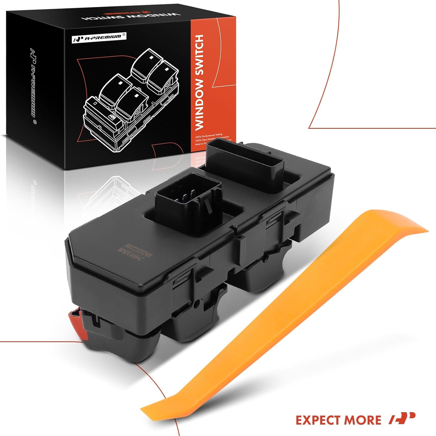 A-Premium Master Power Window Switch Compatible with Chevrolet Impala 2006 2007 2008, with Blue Backlight, 5 Button, Front Left Driver Side, Replace# 10340140