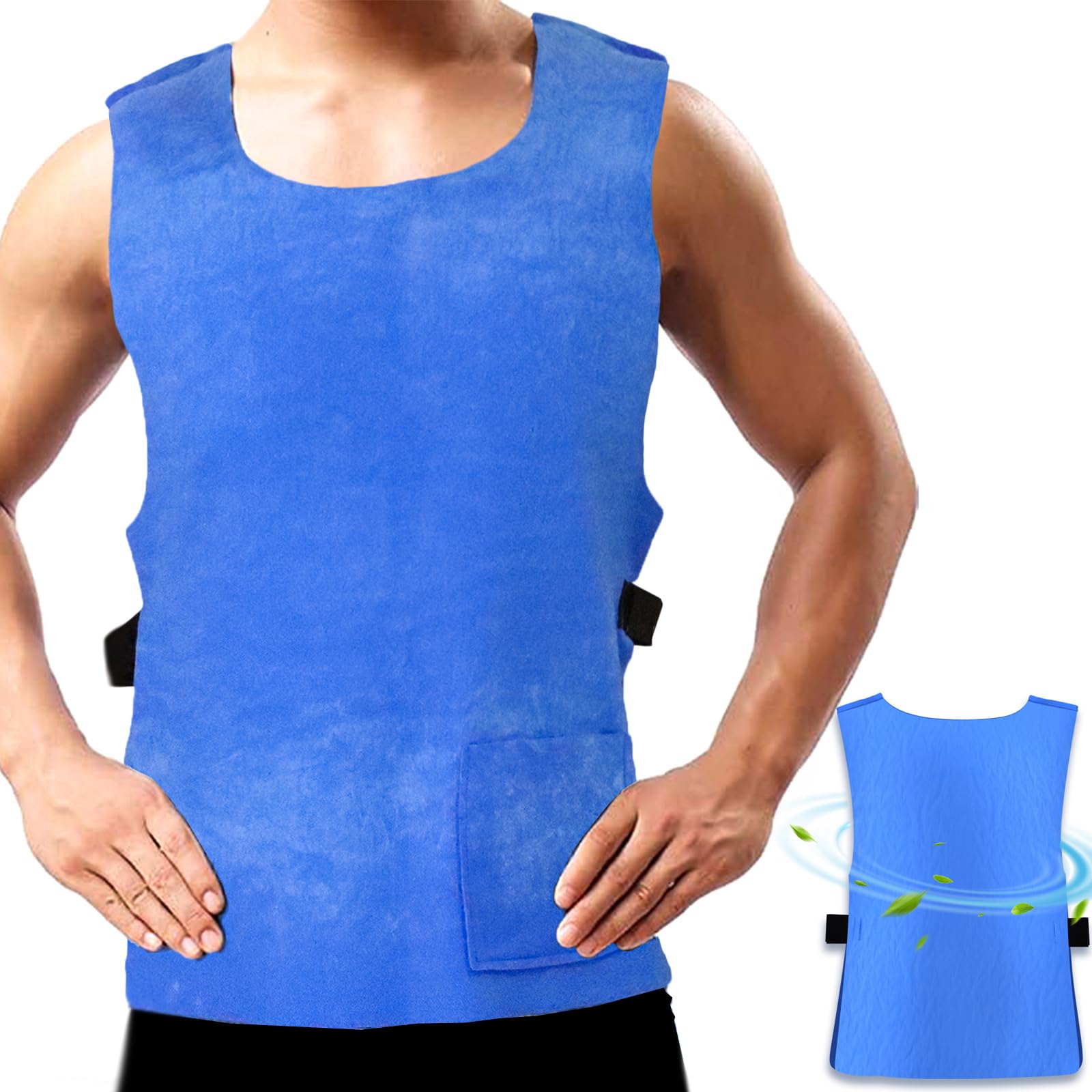 Chaleco refrigerante reutilizable para Hombres y Mujeres, chaqueta de refrigeración evaporativa de tejido PVA con ajuste ajustable para deportes al aire libre, senderismo y trabajo