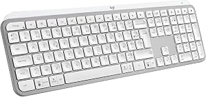 Logitech MX Keys S Clavier sans Fil Rechargeable USB C, Clavier Silencieux, Rétroéclairé, Touches Ergonomiques et Programmables, Bluetooth, Windows PC, Linux, Chrome, Mac, AZERTY Français – Pale Grey