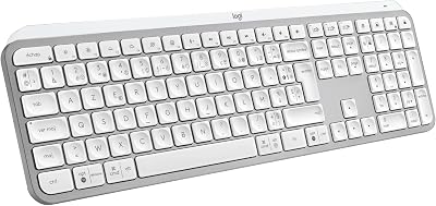 Logitech MX Keys S Clavier sans Fil Rechargeable USB C, Clavier Silencieux, Rétroéclairé, Touches Ergonomiques et Programmables, Bluetooth, Windows PC, Linux, Chrome, Mac, AZERTY Français – Pale Grey
