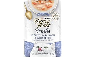 Purina Fancy Feast Broths - Creamy Wild Salmon and Whitefish Topper